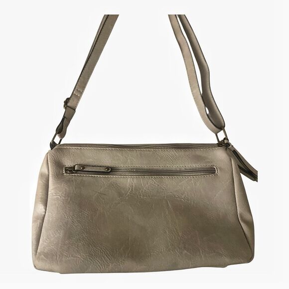 B.O.C. Gray Western Style Embossed Vegan Leather Crossbody Shoulder Bag - Picture 6 of 8